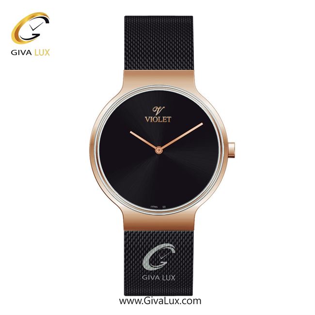 ساعت مچی اورجینال مردانه ویولت VIOLET رزگلد | مشکی| مشکی| کد رفرنس 0568/2